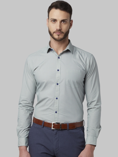 

Park Avenue Men Sea Green Slim Fit Printed Formal Shirt
