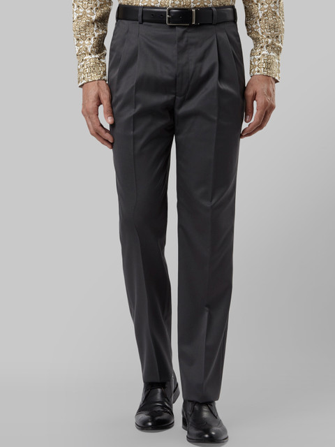 

Raymond Men Grey Slim Fit Solid Formal Trousers