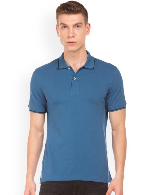 

Ruggers Men Blue Solid Polo T-shirt