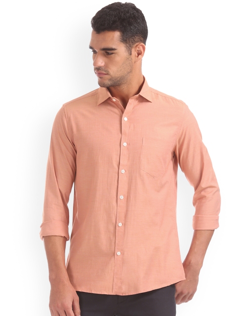 

Excalibur Men Orange Regular Fit Solid Casual Shirt