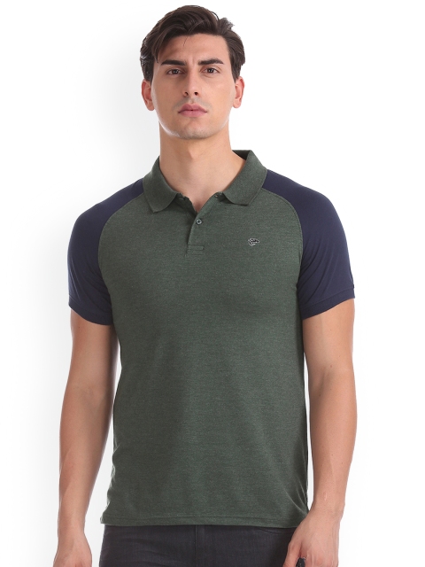 

Ruggers Men Green Colourblocked Polo Collar T-shirt