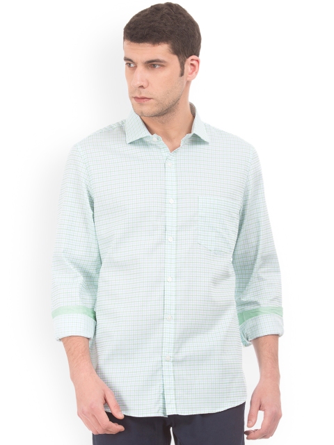 

Excalibur Men Green Slim Fit Checked Casual Shirt