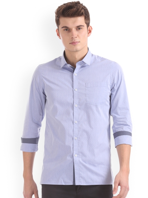 

Excalibur Men Blue Slim Fit Self Design Casual Shirt