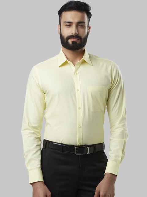 Raymond Men Yellow Regular Fit Solid Formal Shirt