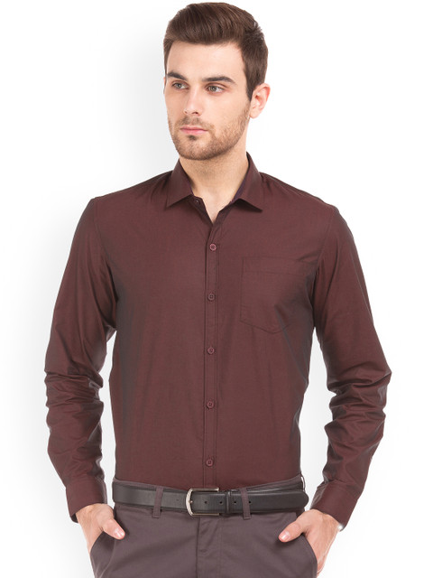 

Excalibur Men Maroon Slim Fit Solid Formal Shirt