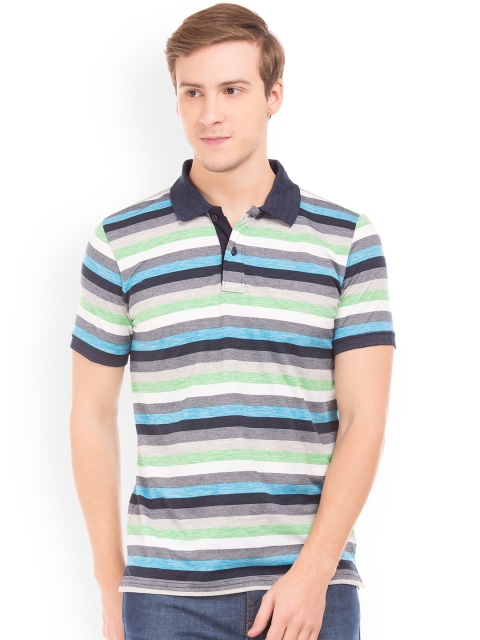 

Ruggers Men Multicoloured Striped Polo Collar T-shirt, Multi