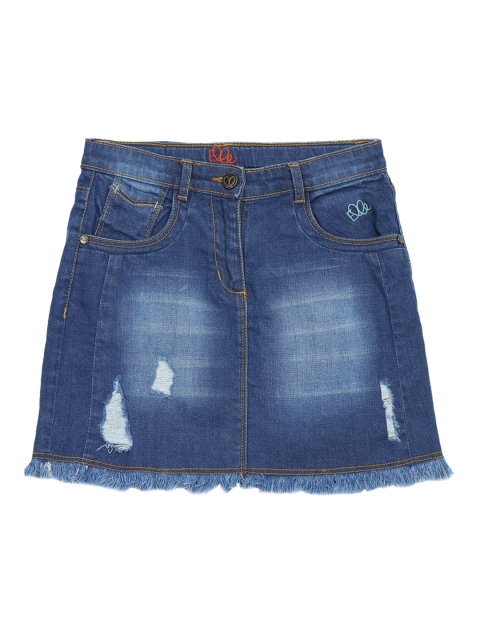 

ELLE Girls Blue Washed A-Line Skirt