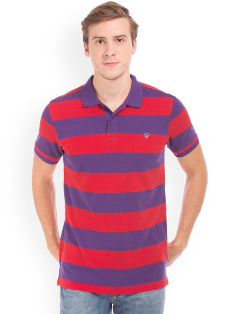 

Ruggers Men Red Striped Polo T-shirt