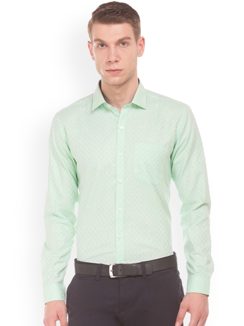 

Excalibur Men Green Regular Fit Checked Formal Shirt