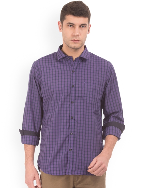 

Excalibur Men Purple Slim Fit Checked Casual Shirt