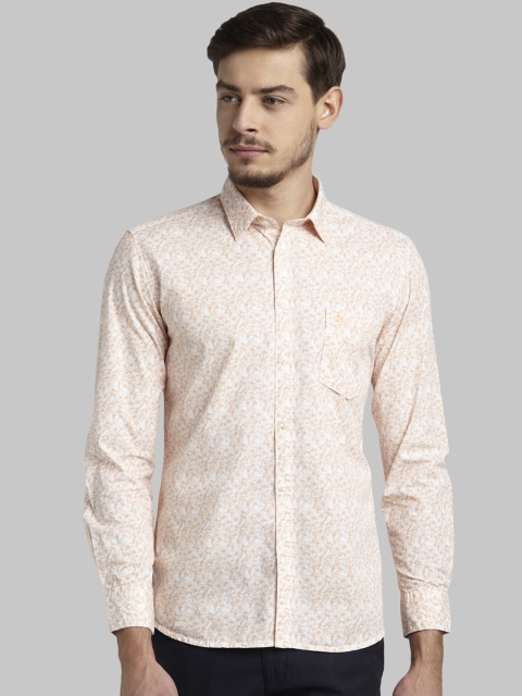 

Parx Men Peach-Coloured Slim Fit Printed Casual Shirt