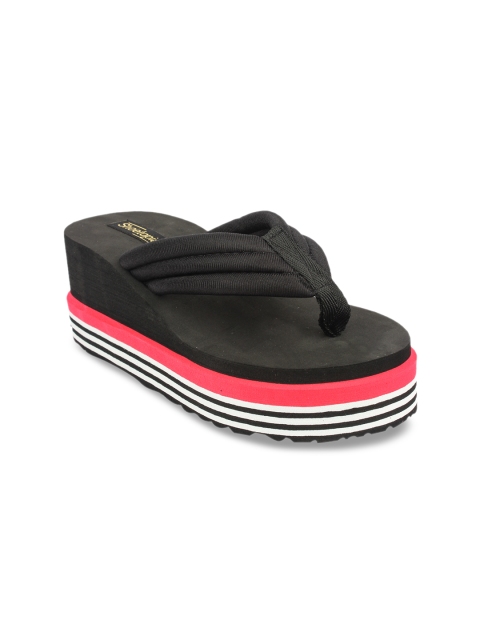 

Shoetopia Women Black Solid Sandals