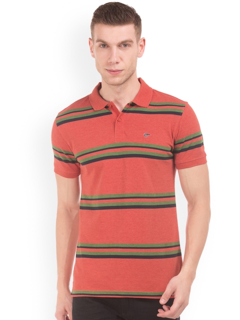 

Ruggers Men Red Striped Polo T-shirt