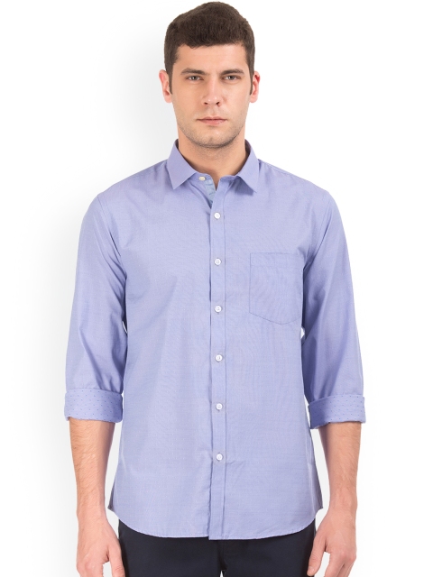 

Excalibur Men Purple Slim Fit Self Design Casual Shirt
