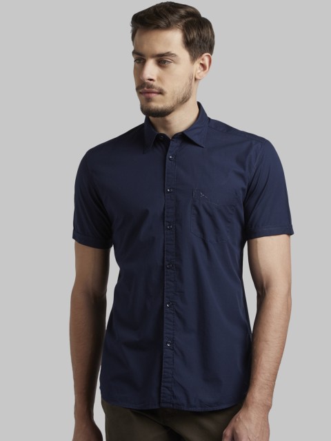 

Parx Men Navy Blue Slim Fit Solid Casual Shirt