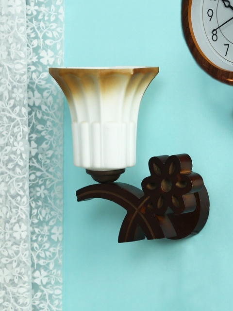

Aesthetic Home Solutions Brown & White Printed Wall Lamp