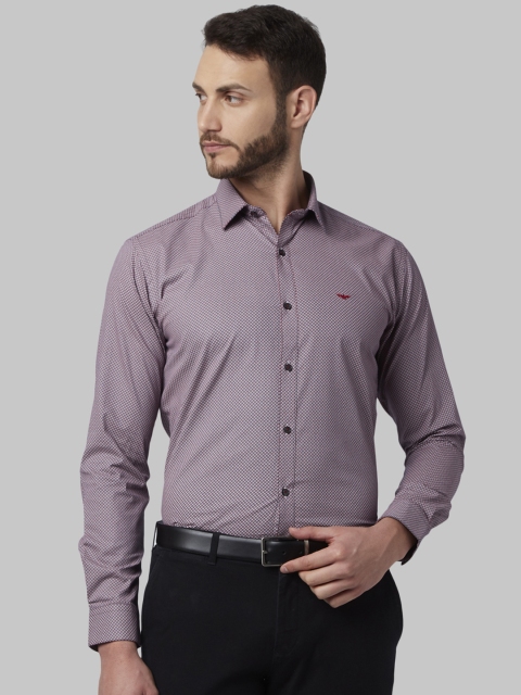 

Park Avenue Men Red & Purple Slim Fit Printed Party Shirt