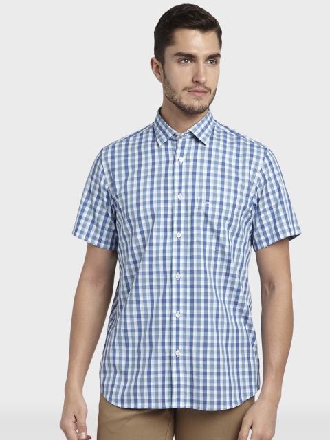 

ColorPlus Men Blue Slim Fit Checked Casual Shirt