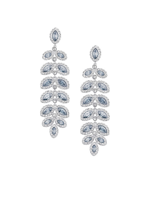 

SWAROVSKI Silver-Toned Leaf Shaped Drop Earrings