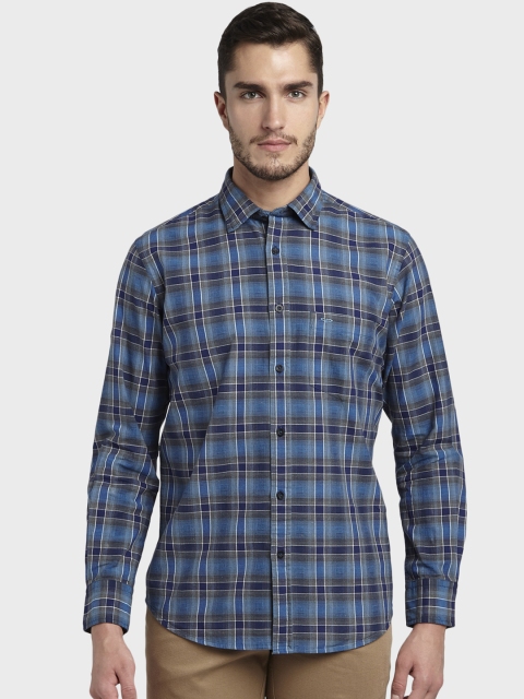 

ColorPlus Men Blue Slim Fit Checked Casual Shirt