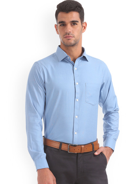 

Excalibur Men Blue Regular Fit Solid Casual Shirt