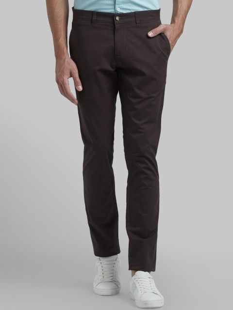 

Parx Men Brown Slim Fit Solid Regular Trousers