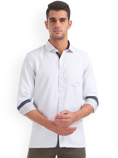 

Excalibur Men White & Grey Regular Fit Printed Casual Shirt