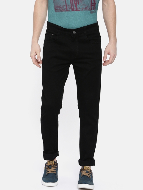 

CINOCCI Men Black Slim Fit Mid-Rise Clean Look Jeans