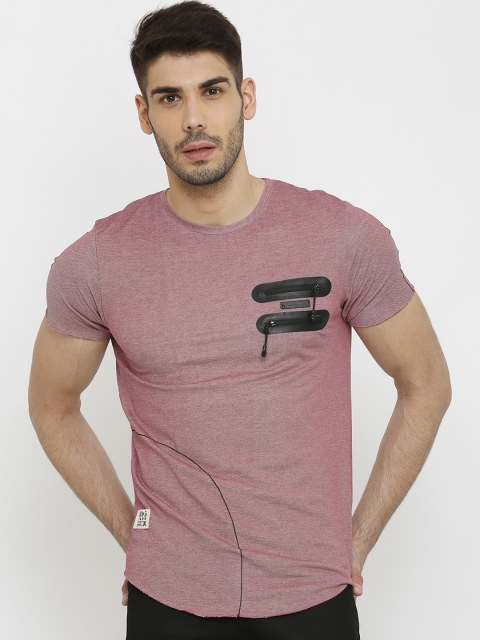 

Rex Straut Jeans Men Maroon Solid Round Neck T-shirt