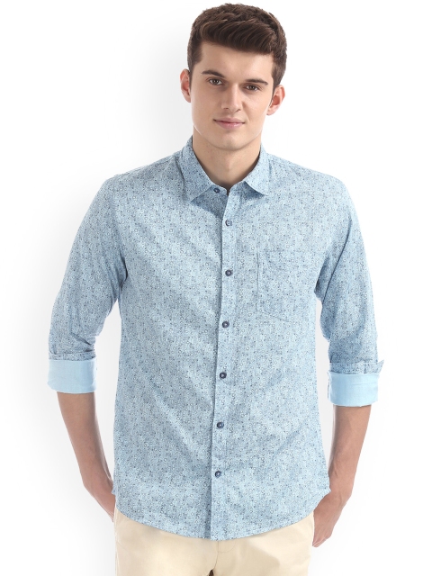 

Newport Men Blue Regular Fit Printed Casual Shirt