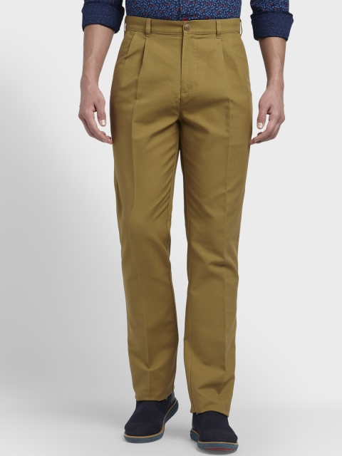 

ColorPlus Men Khaki Regular Fit Solid Formal Trousers