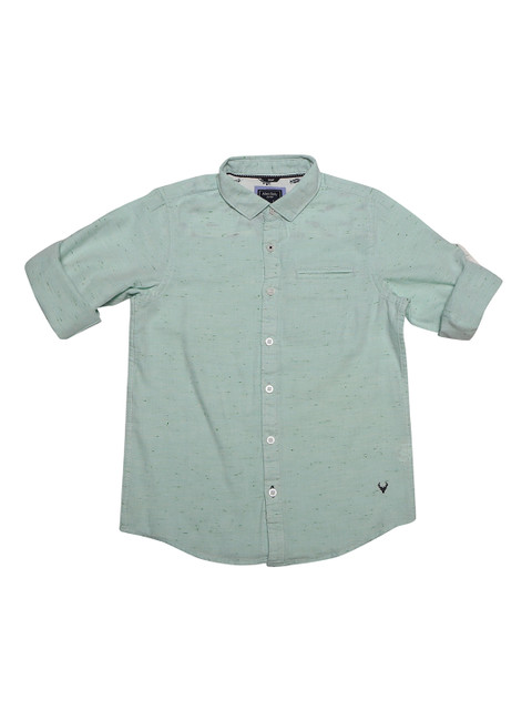 

Allen Solly Junior Boys Sea Green Regular Fit Solid Casual Shirt