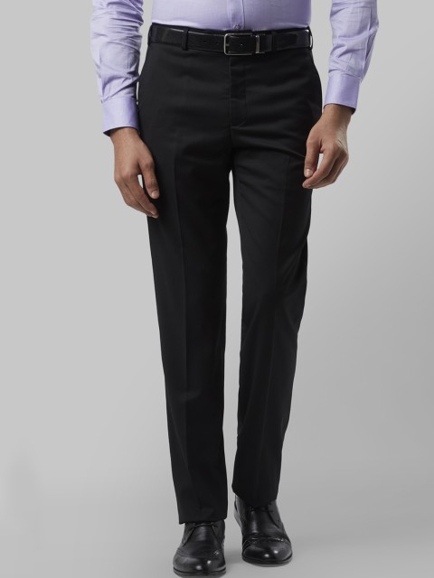 

Raymond Men Black Slim Fit Solid Formal Trousers