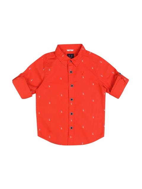 

Allen Solly Junior Boys Red Regular Fit Printed Casual Shirt