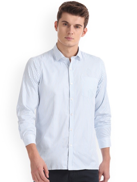 

Excalibur Men Blue Regular Fit Checked Semiformal Shirt