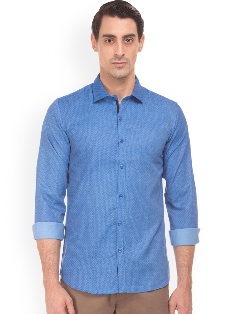 

Excalibur Men Blue Slim Fit Printed Casual Shirt