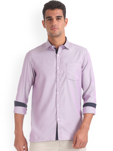 

Excalibur Men Purple Regular Fit Self Design Casual Shirt