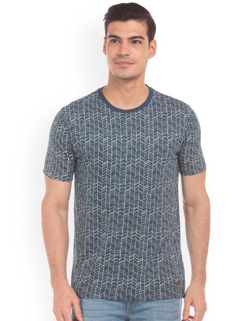 

Cherokee Men Blue Printed Round Neck T-shirt
