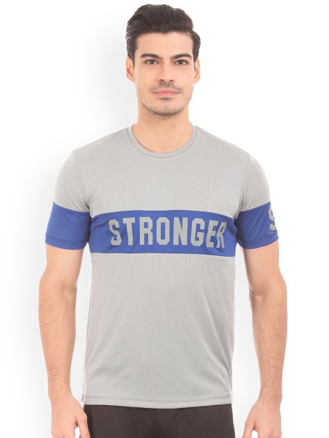 

Colt Men Grey & Blue Colourblocked Round Neck T-shirt