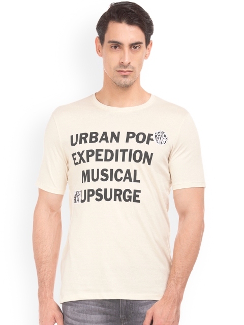 

Colt Men Beige Printed Round Neck T-shirt