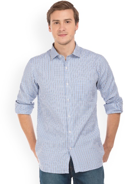 

Excalibur Men Blue Slim Fit Checked Casual Shirt