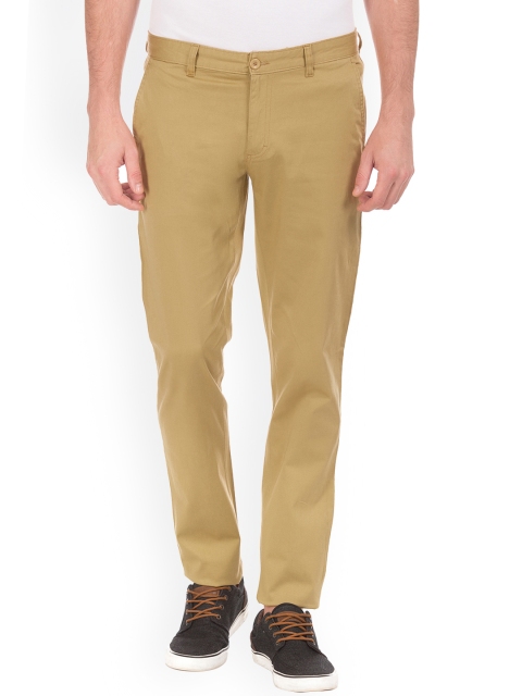

Ruggers Men Khaki Slim Fit Solid Regular Trousers