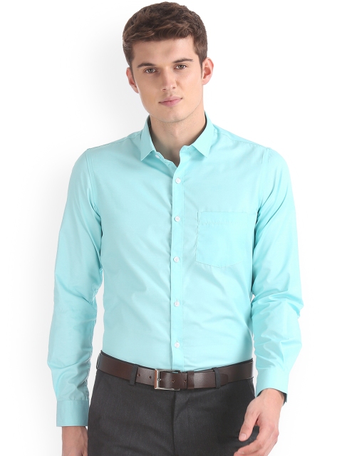 

Excalibur Men Green Regular Fit Solid Formal Shirt