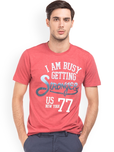 Colt Men Red Printed Round Neck T-shirt