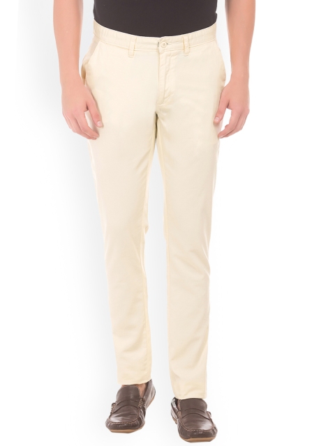 

Ruggers Men White Tapered Fit Solid Regular Trousers