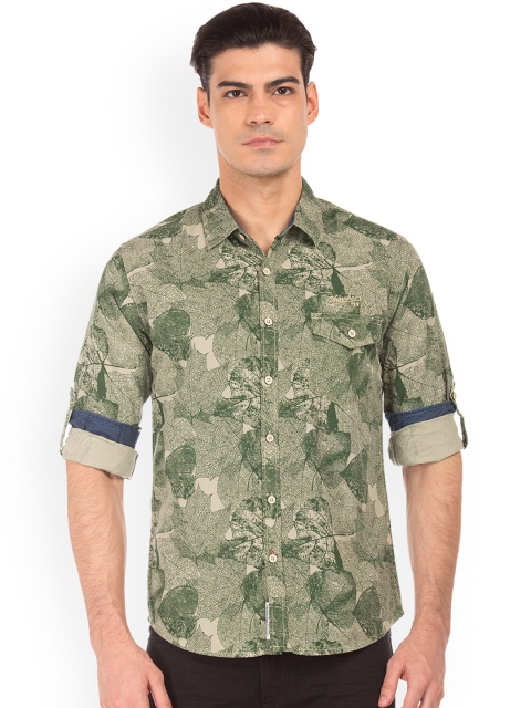 

Cherokee Men Green Regular Fit Printed Casual Shirt