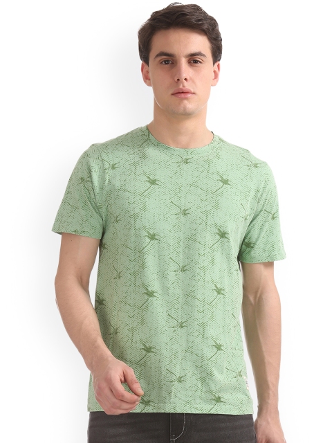 

Cherokee Men Green Printed Round Neck T-shirt