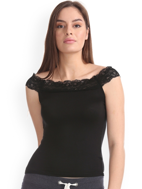 

Aeropostale Women Black Solid Top