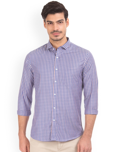 

Excalibur Men Blue Slim Fit Checked Casual Shirt