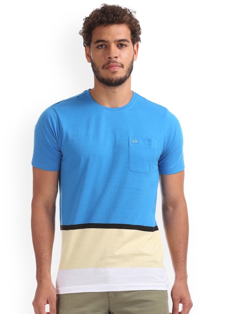 

Colt Men Blue Colourblocked Round Neck Pure Cotton T-shirt
